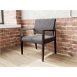 Lesro Brooklyn Waiting Reception Wide Guest Chair Wood Frame in Black