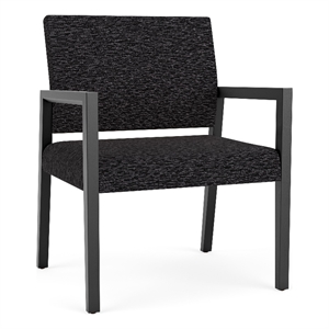 Lesro Brooklyn Waiting Reception Wide Guest Chair Wood Frame in Black