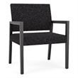 Lesro Brooklyn Waiting Reception Wide Guest Chair Wood Frame in Black