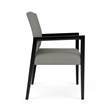 Lesro Brooklyn Waiting Reception Wide Guest Chair Wood Frame in Gray