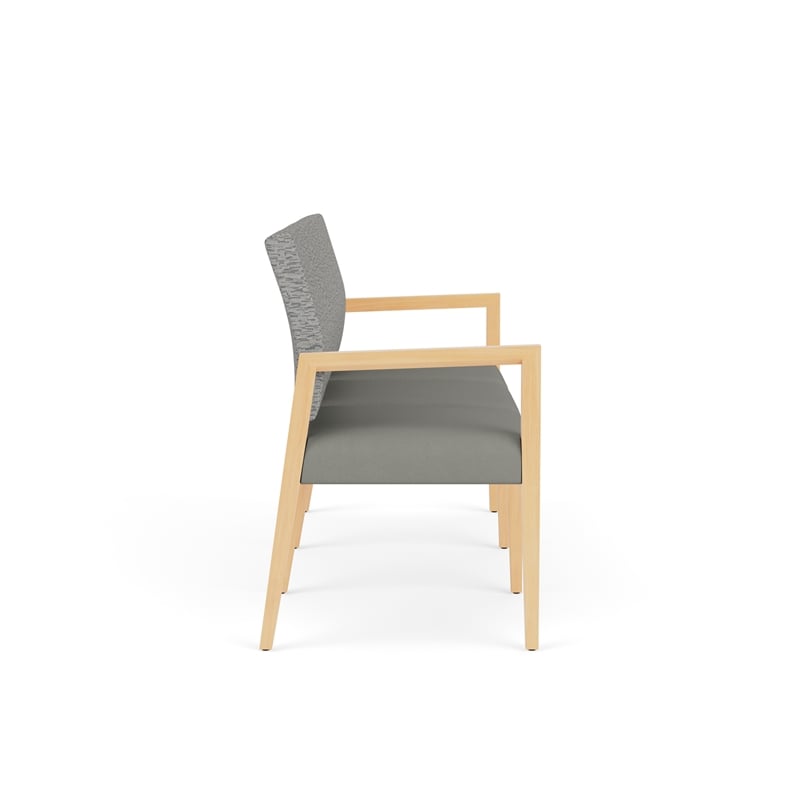 Lesro Brooklyn Waiting Reception 3 Seat Tandem Seating No Center Arms in Gray