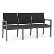 Lesro Brooklyn Waiting Reception 3 Seat Tandem Seating No Center Arms in Gray