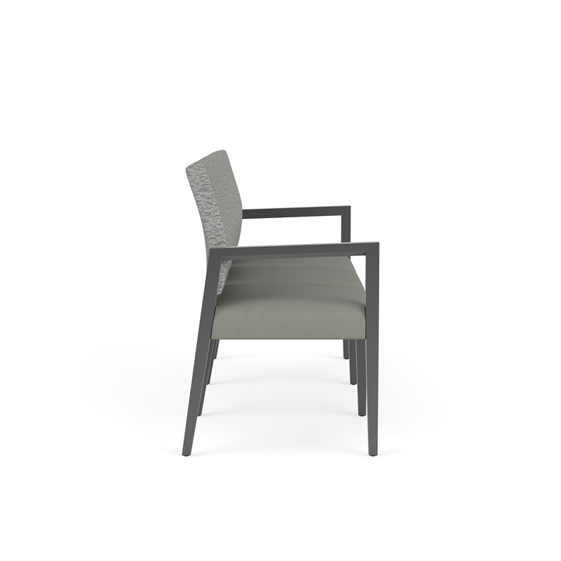 Lesro Brooklyn Waiting Reception 3 Seat Tandem Seating No Center Arms in Gray