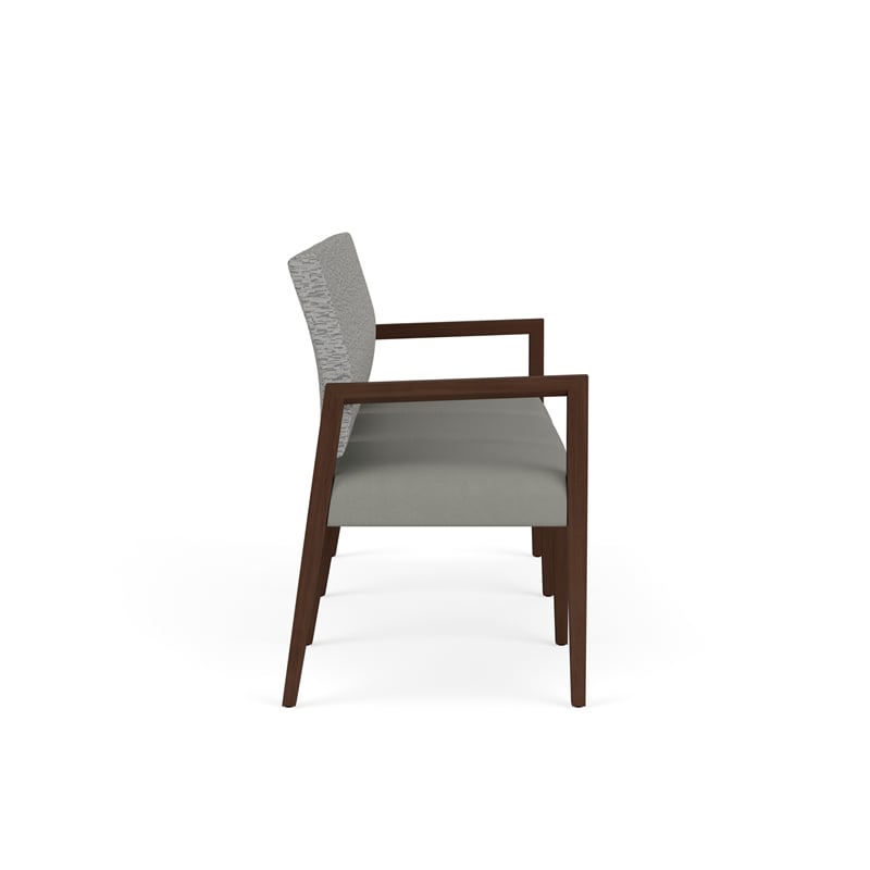 Lesro Brooklyn Waiting Reception 3 Seat Tandem Seating No Center Arms in Gray