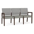 Lesro Brooklyn Waiting Reception 3 Seat Tandem Seating No Center Arms in Gray