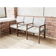 Lesro Brooklyn Waiting Reception 3 Seat Tandem Seating Wood Frame in Gray