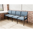 Lesro Brooklyn Waiting Reception 4 Seat Tandem Seating No Center Arms in Blue