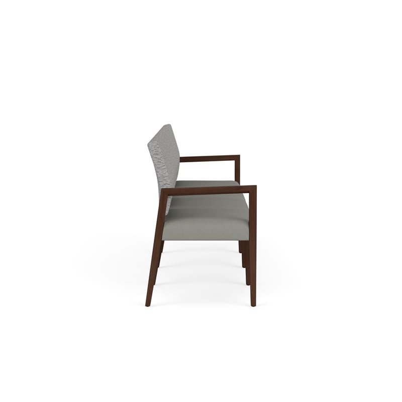 Lesro Brooklyn Waiting Reception 4 Seat Tandem Seating No Center Arms in Gray
