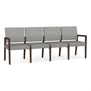 Lesro Brooklyn Waiting Reception 4 Seat Tandem Seating No Center Arms in Gray