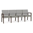Lesro Brooklyn Waiting Reception 4 Seat Tandem Seating No Center Arms in Gray