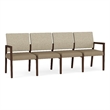 Lesro Brooklyn Waiting Reception 4 Seat Tandem Seating No Center Arms in Brown