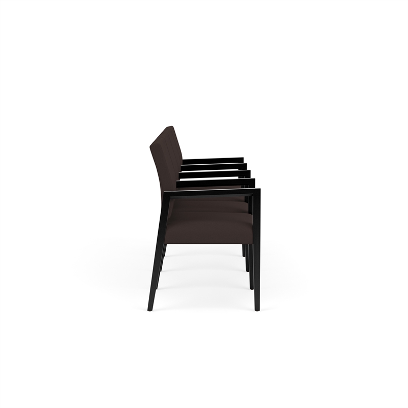 Lesro Brooklyn Waiting Reception 4 Seat Tandem Seating Wood Frame in Brown