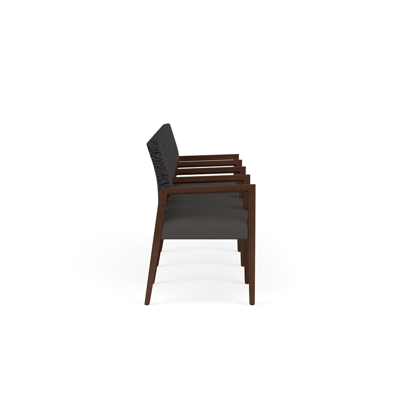 Lesro Brooklyn Waiting Reception 4 Seat Tandem Seating Wood Frame in Gray