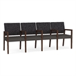 Lesro Brooklyn Waiting Reception 4 Seat Tandem Seating Wood Frame in Gray