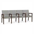 Lesro Brooklyn Waiting Reception 4 Seat Tandem Seating Wood Frame in Gray