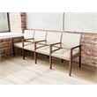 Lesro Brooklyn Waiting Reception 4 Seat Tandem Seating Wood Frame in Brown