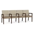 Lesro Brooklyn Waiting Reception 4 Seat Tandem Seating Wood Frame in Brown