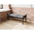 Lesro Brooklyn Waiting Reception 2 Seat Bench Wood Frame in Black