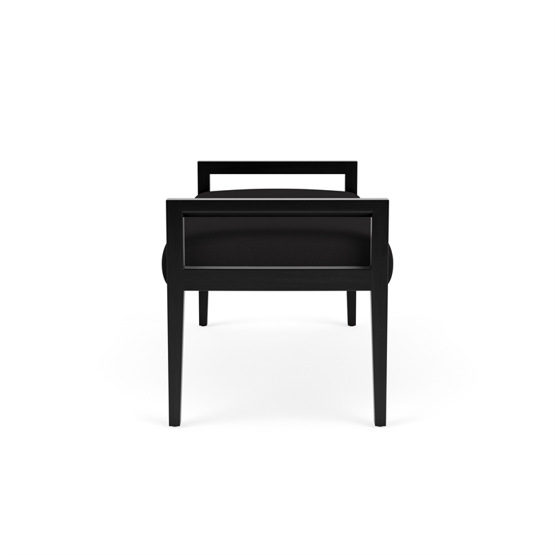 Lesro Brooklyn Waiting Reception 2 Seat Bench Wood Frame in Black