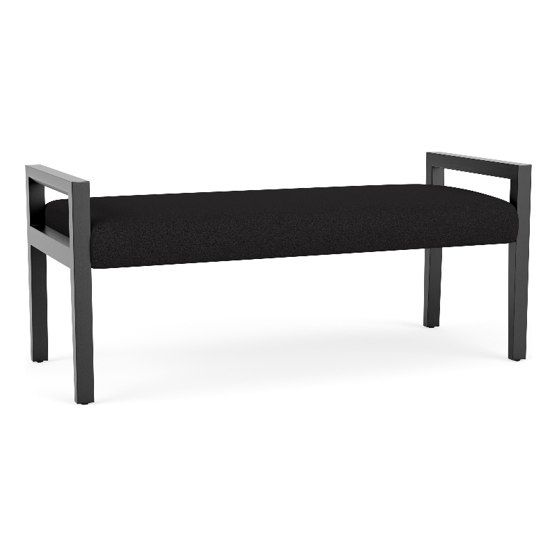 Lesro Brooklyn Waiting Reception 2 Seat Bench Wood Frame in Black