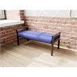 Lesro Brooklyn Waiting Reception 2 Seat Bench Wood Frame in Blue