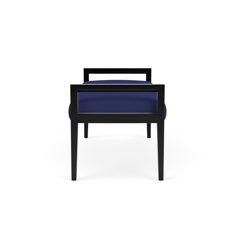 Lesro Brooklyn Waiting Reception 2 Seat Bench Wood Frame in Blue
