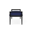 Lesro Brooklyn Waiting Reception 2 Seat Bench Wood Frame in Blue