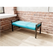 Lesro Brooklyn Waiting Reception 2 Seat Bench Wood Frame in Teal