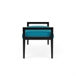 Lesro Brooklyn Waiting Reception 2 Seat Bench Wood Frame in Teal