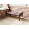Lesro Brooklyn Waiting Reception 2 Seat Bench Wood Frame in Brown
