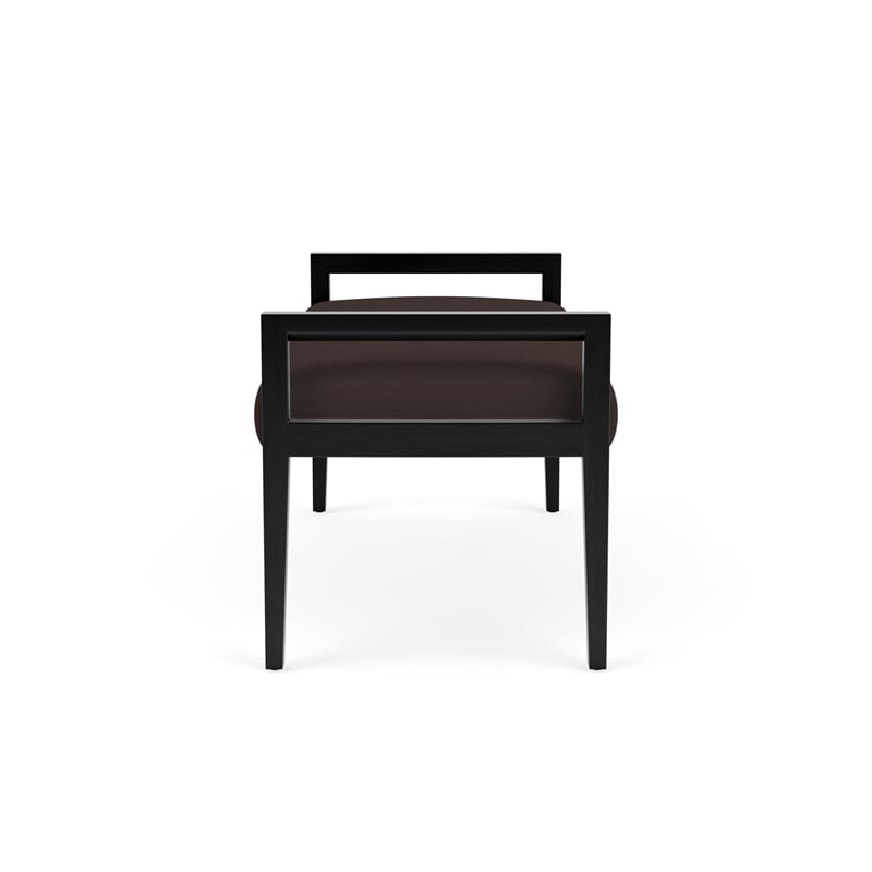 Lesro Brooklyn Waiting Reception 2 Seat Bench Wood Frame in Brown