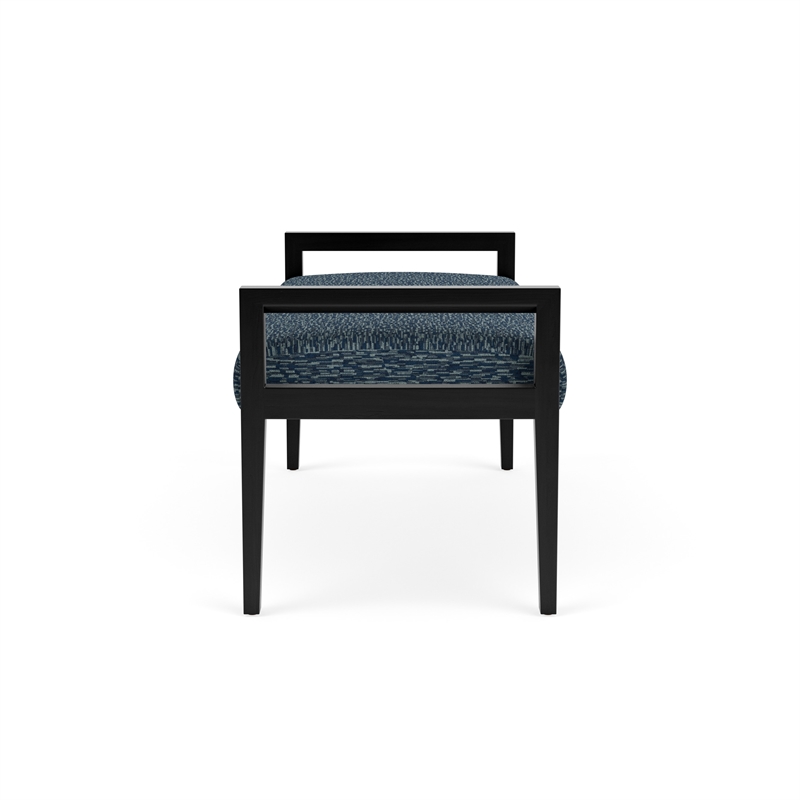 Lesro Brooklyn Waiting Reception 2 Seat Bench Wood Frame in Blue