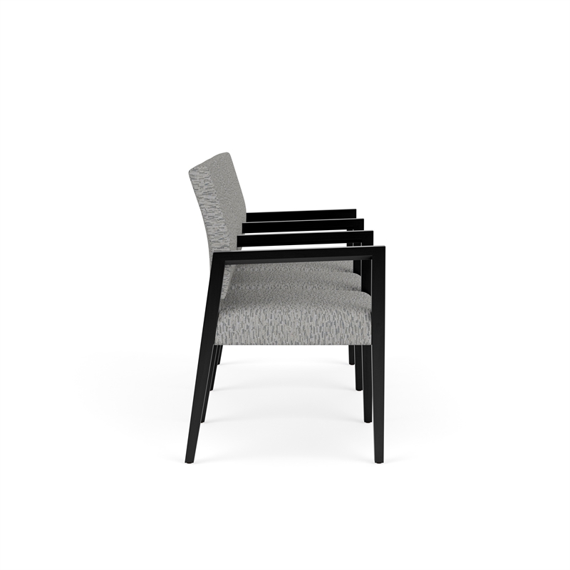 Lesro Brooklyn Waiting Reception 3 Seat Tandem Seating Wood Frame in Gray