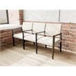 Lesro Brooklyn Waiting Reception 3 Seat Tandem Seating Wood Frame in Beige