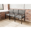 Lesro Brooklyn Waiting Reception 3 Seat Tandem Seating Wood Frame in Gray