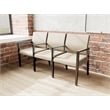 Lesro Brooklyn Waiting Reception 3 Seat Tandem Seating Wood Frame in Brown