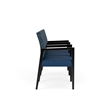 Lesro Brooklyn Waiting Reception 3 Seat Tandem Seating Wood Frame in Blue