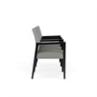 Lesro Brooklyn Waiting Reception 3 Seat Tandem Seating Wood Frame in Gray