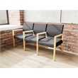 Lesro Brooklyn Waiting Reception 3 Seat Tandem Seating Wood Frame in Black