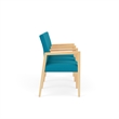 Lesro Brooklyn Waiting Reception 3 Seat Tandem Seating Wood Frame in Teal