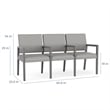Lesro Brooklyn Waiting Reception 3 Seat Tandem Seating Wood Frame in Brown