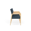 Lesro Brooklyn Waiting Reception 3 Seat Tandem Seating Wood Frame in Blue