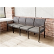 Lesro Brooklyn Waiting Reception 4 Seat Tandem Seating No Center Arms in Gray