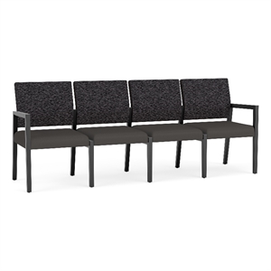 Lesro Brooklyn Waiting Reception 4 Seat Tandem Seating No Center Arms in Gray