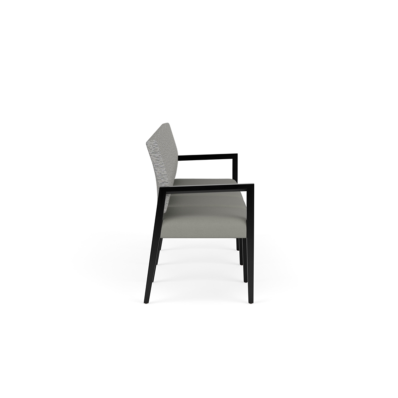 Lesro Brooklyn Waiting Reception 4 Seat Tandem Seating No Center Arms in Gray