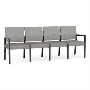 Lesro Brooklyn Waiting Reception 4 Seat Tandem Seating No Center Arms in Gray