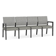 Lesro Brooklyn Waiting Reception 4 Seat Tandem Seating No Center Arms in Gray