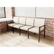Lesro Brooklyn Waiting Reception 4 Seat Tandem Seating No Center Arms in Brown