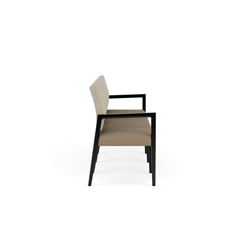 Lesro Brooklyn Waiting Reception 4 Seat Tandem Seating No Center Arms in Brown