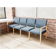 Lesro Brooklyn Waiting Reception 4 Seat Tandem Seating No Center Arms in Blue